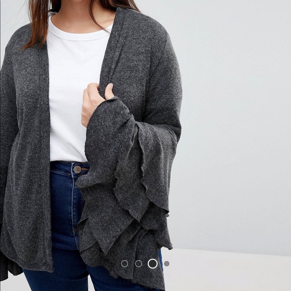 ASOS ruffle sleeve cardigan - Picture 2 of 4